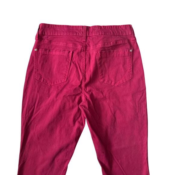 NYDJ Samantha Slim Maroon Straight Leg Pants Womens size 12 - Picture 7 of 7